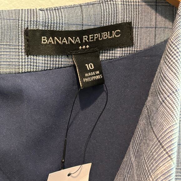 Banana Republic Factory Cowl Neck Midi Dress in Preppy Navy Plaid - size 10 - Picture 4 of 7